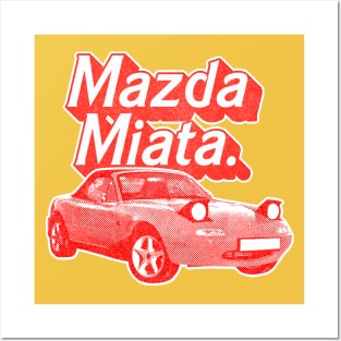 Mazda Miata (Red) /// Original Retro Design Posters and Art